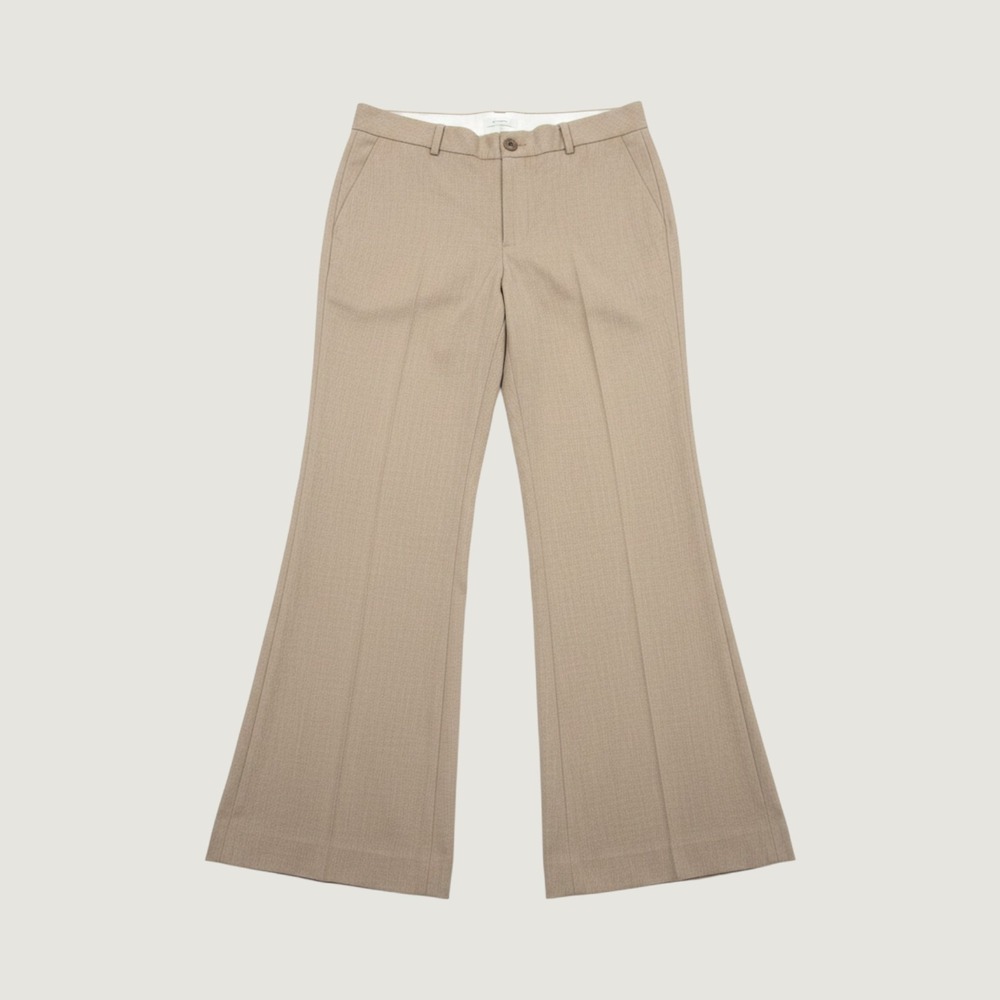 Banana Republic Martin Fit Pants Women 6 Tan Herringbone Wide Leg Trousers